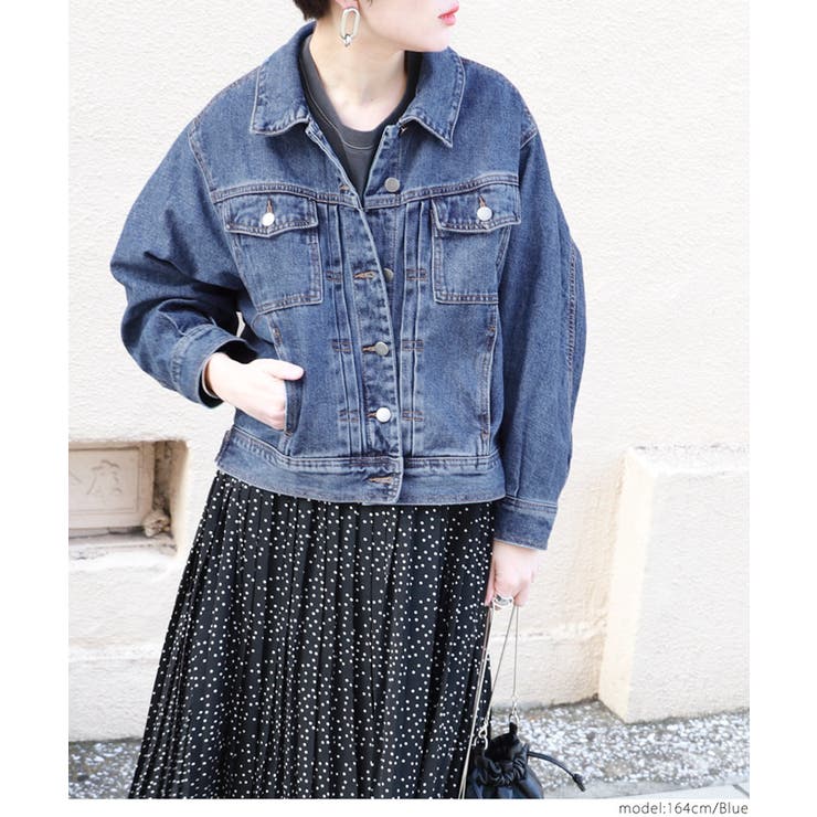 ［Blue］ | フロントタックシンプルデニムジャケットcocaオリジナル | coca