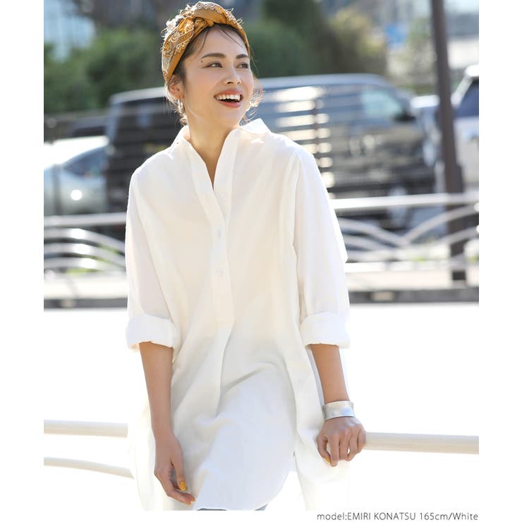 シャツワンピース レディース ロングシャツ[品番：PA000010838