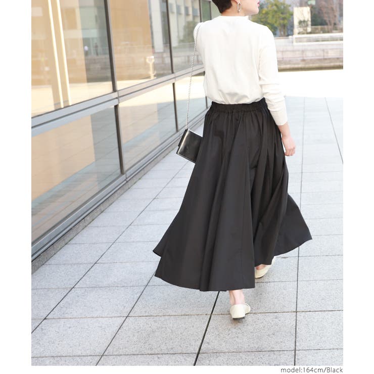 ハリ感サーキュラーロングスカートcocaオリジナル(フレア Aライン