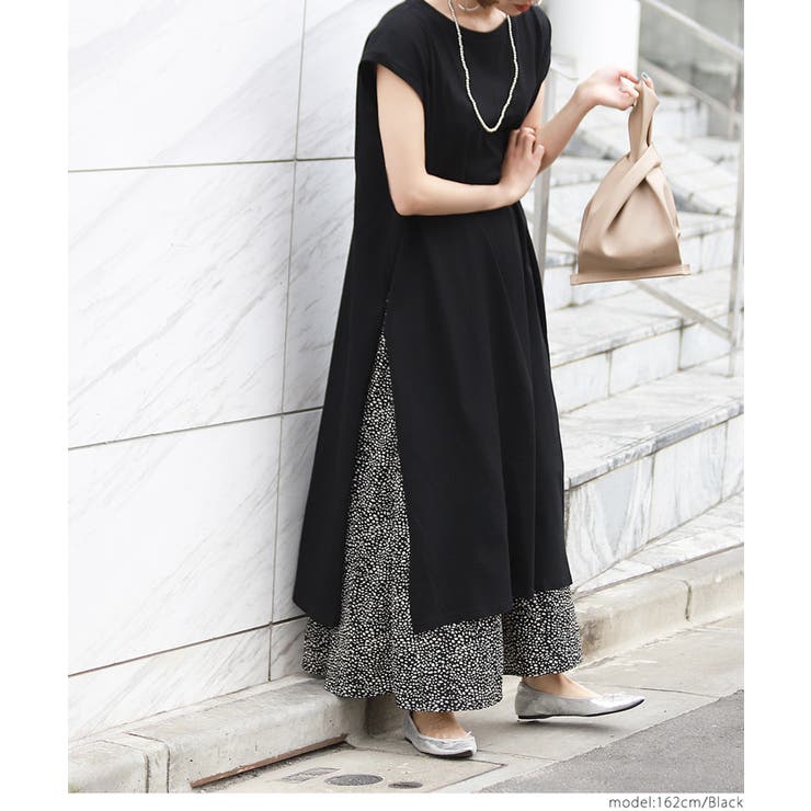 スリットノースリーブワンピース[品番：PA000010790]｜coca