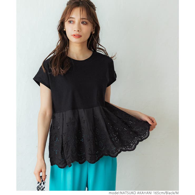 レース切り替えTシャツ[品番：PA000010925]｜coca（コカ）の