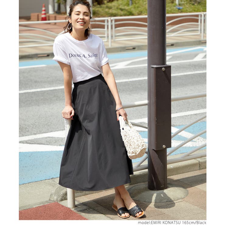 ［Black］ | ロングスカート レディース フレア | coca