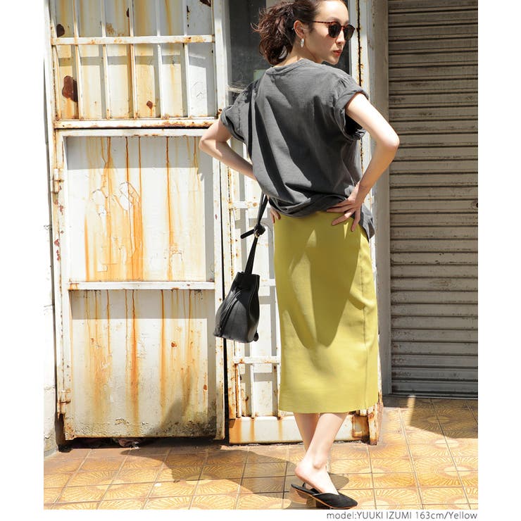 ［Yellow］ | タイトスカート レディース ミモレ丈 | coca