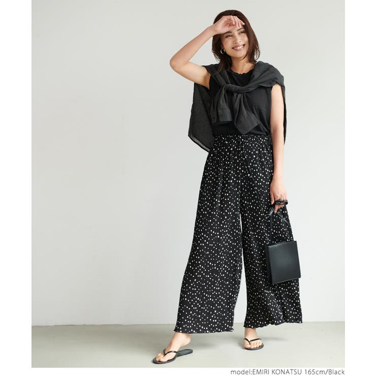 ドット柄プリーツイージーパンツ[品番：PA000011111]｜coca（コカ）の