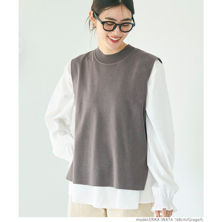 ニットベストセットブラウス レディース | coca | 詳細画像22 