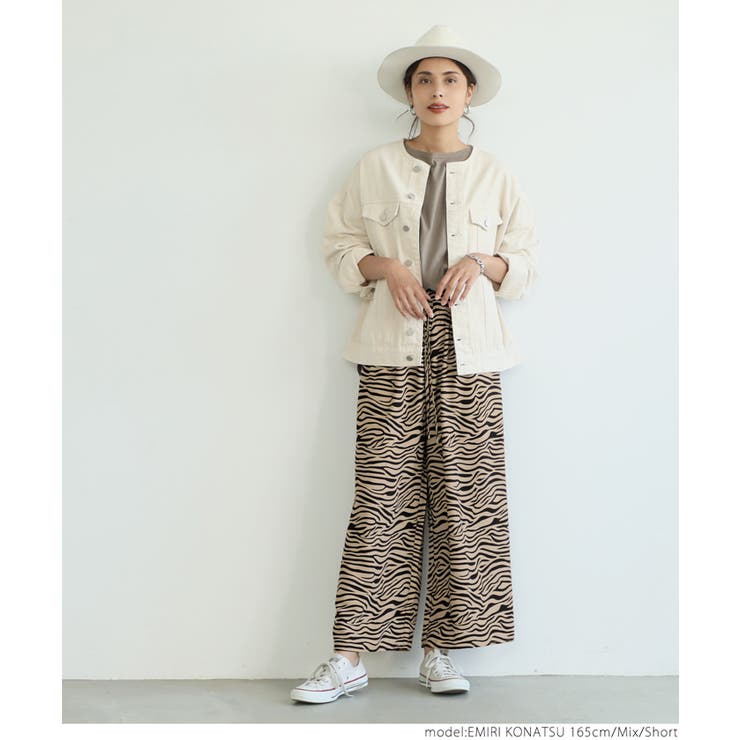 ワイドパンツ レディース ゼブラ柄[品番：PA000011235]｜coca