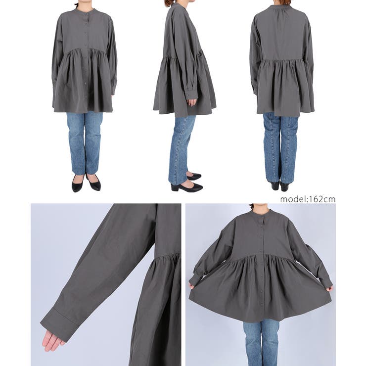 フロントボタンギャザーチュニック | coca | 詳細画像17 