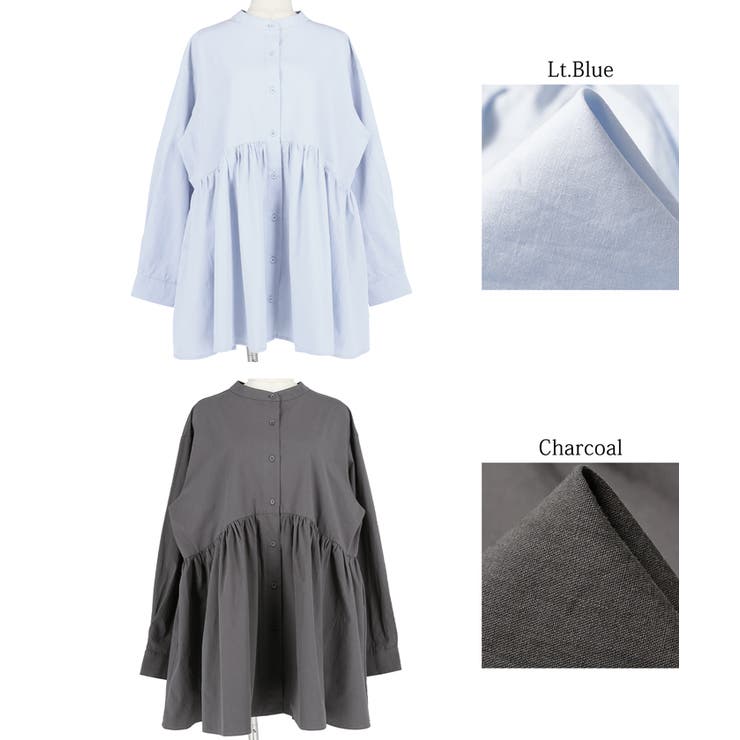 フロントボタンギャザーチュニック | coca | 詳細画像19 