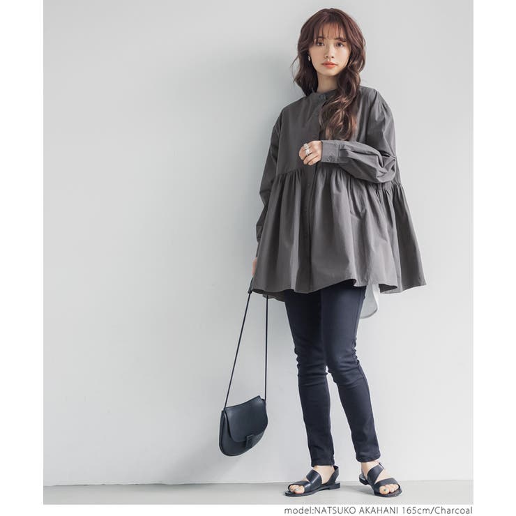 フロントボタンギャザーチュニック | coca | 詳細画像7 