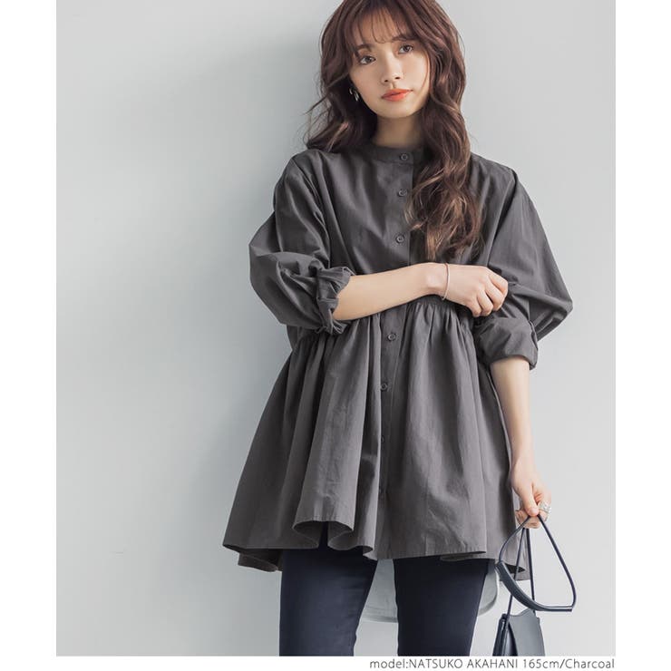 フロントボタンギャザーチュニック | coca | 詳細画像9 