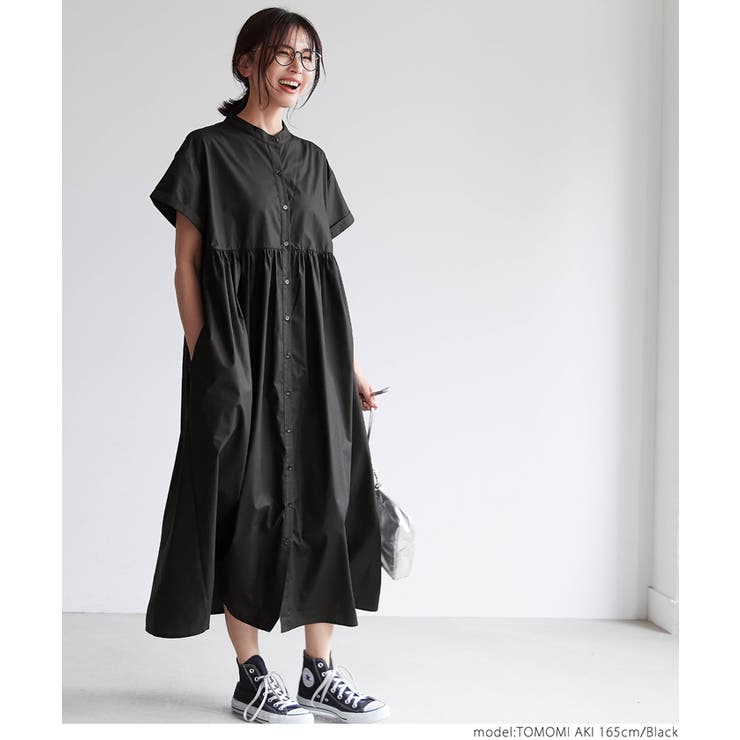 Vネック バンドカラー レトロプリント シャツワンピース 上品 バンドカラーシャツワンピース 通販【ニッセン】