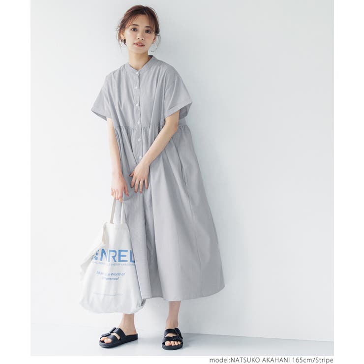 BEBEY's 多混率シワストライプ ライトギャザー ワンピース 黒1 BEBEY's 多混率シワストライプ ライトギャザー ワンピース 黒1