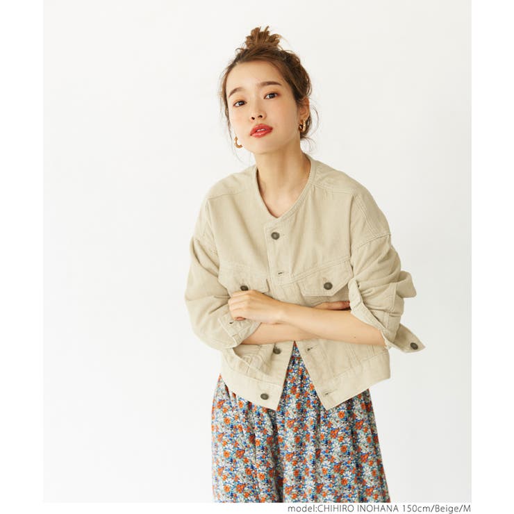 CHLOE*贅沢な魅力*パールベージュ コーデュロイ ジャケット コーデュロイショート丈ジャケット[品番：PA000012033]｜coca