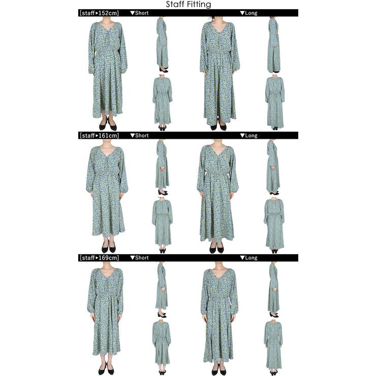 Vネック花柄Aラインワンピース | coca | 詳細画像15 