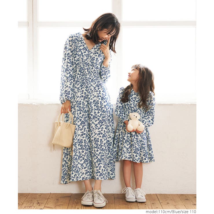 キッズ 親子お揃いシルエットフラワーワンピース | coca | 詳細画像8 