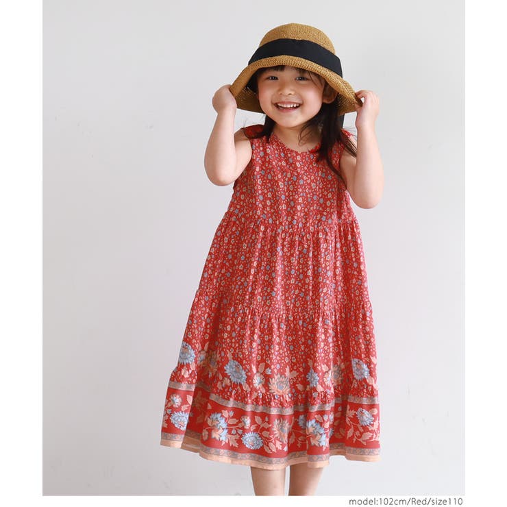 キッズ 小花柄ティアードワンピース[品番：PA000012635]｜coca（コカ