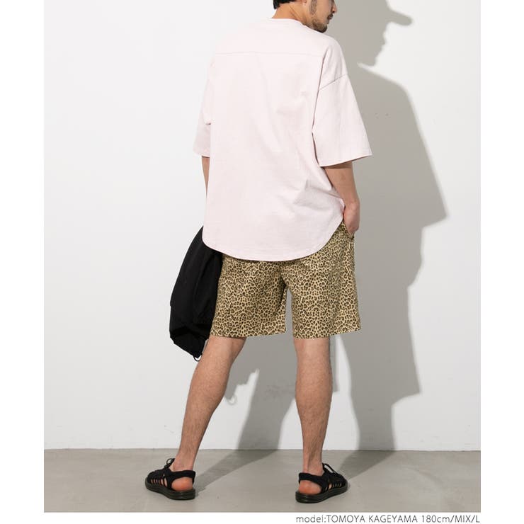 顎関節症　メンズTシャツ＋レオパードズボン メンズ レオパードハーフパンツ[品番：PA000012375]｜coca（コカ）の