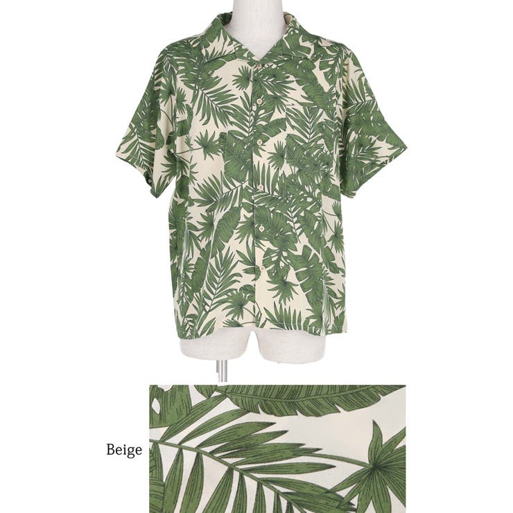 メンズ リーフ柄リゾートアロハシャツ[品番：PA000012381]｜coca（コカ