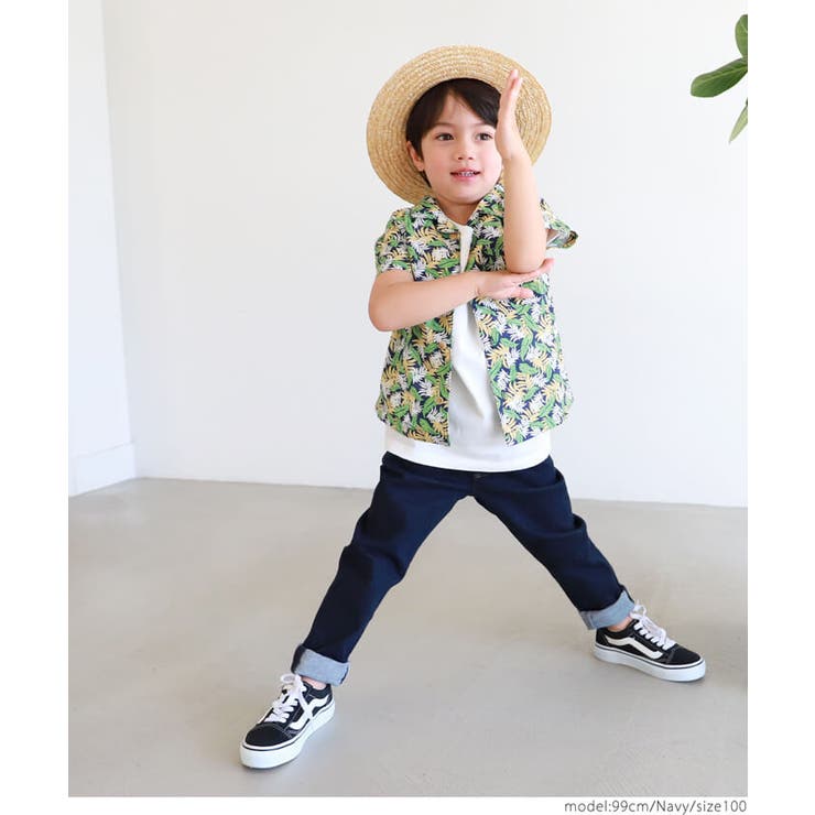 キッズ ミニリーフ＆フェザー柄アロハシャツ | coca | 詳細画像7 