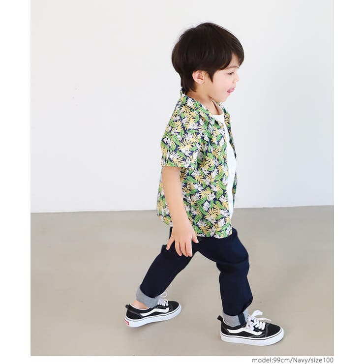 キッズ ミニリーフ＆フェザー柄アロハシャツ | coca | 詳細画像9 