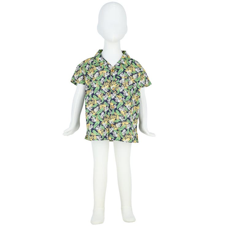 キッズ ミニリーフ＆フェザー柄アロハシャツ | coca | 詳細画像3 