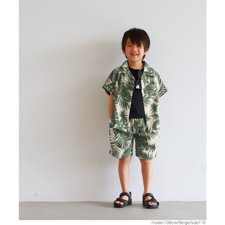 キッズ 親子お揃いリーフ柄リゾートアロハシャツ | coca | 詳細画像13 