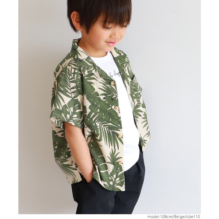 キッズ 親子お揃いリーフ柄リゾートアロハシャツ | coca | 詳細画像8 