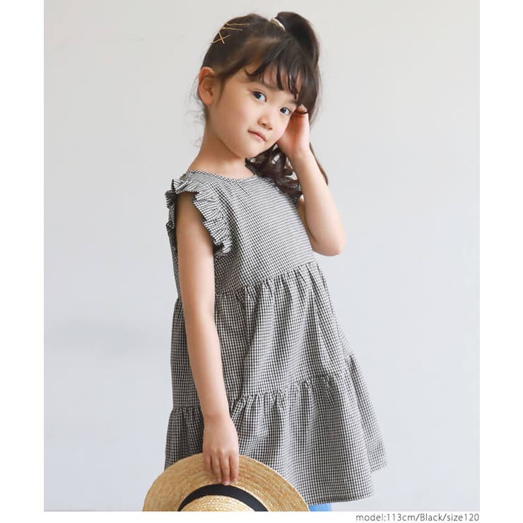 ARTS&SCIENCE ギンガムチェック　ギャザーチュニック キッズ ギンガムチェックチュニック[品番：PA000012534]｜coca