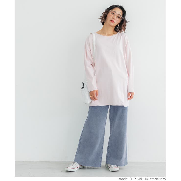 楽天市場】≪SALE 50%OFF≫配色ステッチ裾ラウンドチュニック