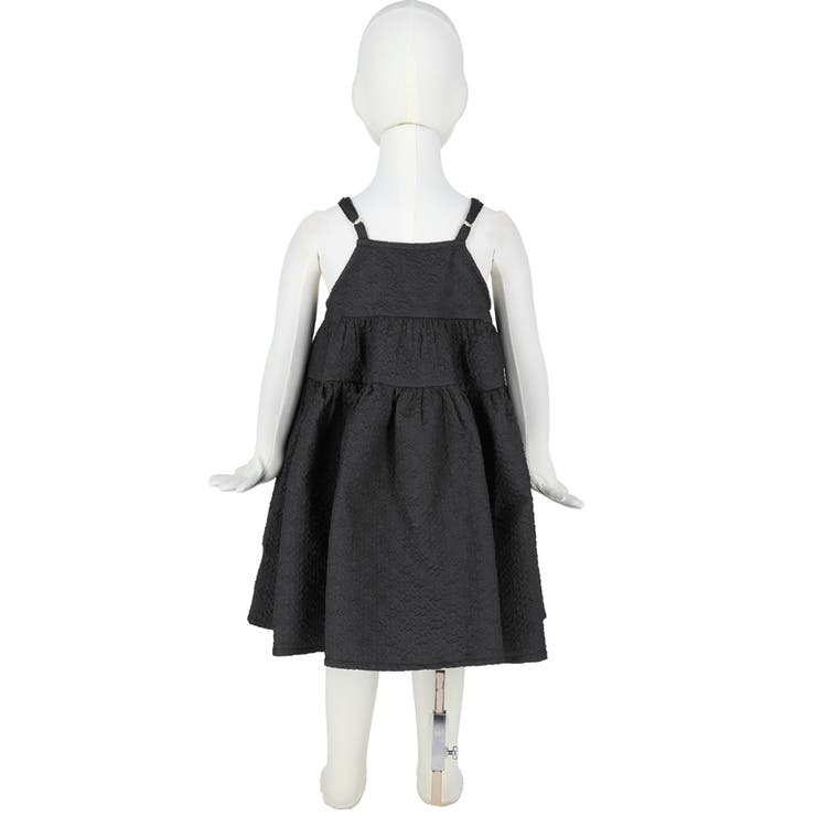 キッズ 上品エンボス加工ティアードキャミワンピース[品番