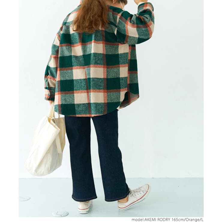 起毛チェック柄ビッグシャツ | coca | 詳細画像10 