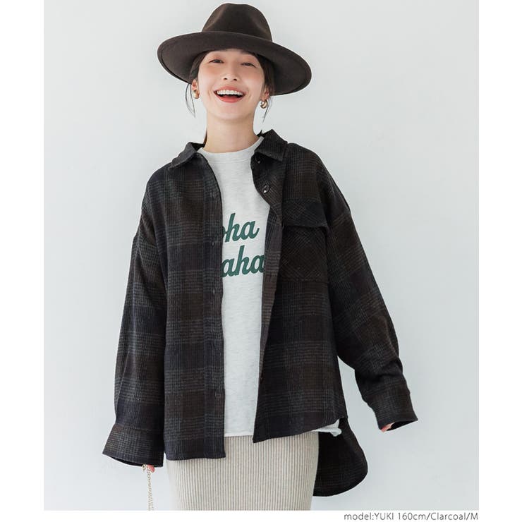 起毛チェック柄ビッグシャツ | coca | 詳細画像11 