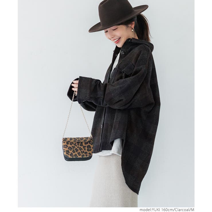 起毛チェック柄ビッグシャツ | coca | 詳細画像12 