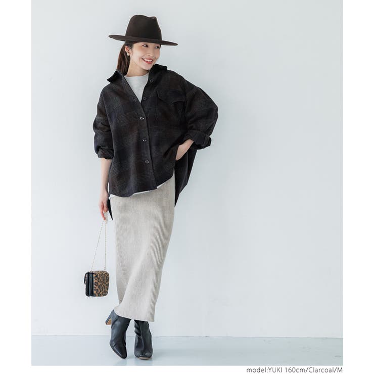 起毛チェック柄ビッグシャツ | coca | 詳細画像13 