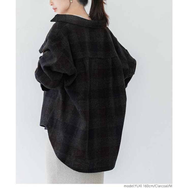 起毛チェック柄ビッグシャツ | coca | 詳細画像14 