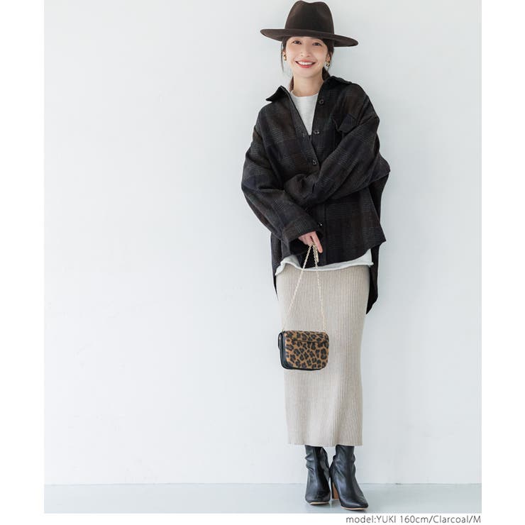 起毛チェック柄ビッグシャツ | coca | 詳細画像15 