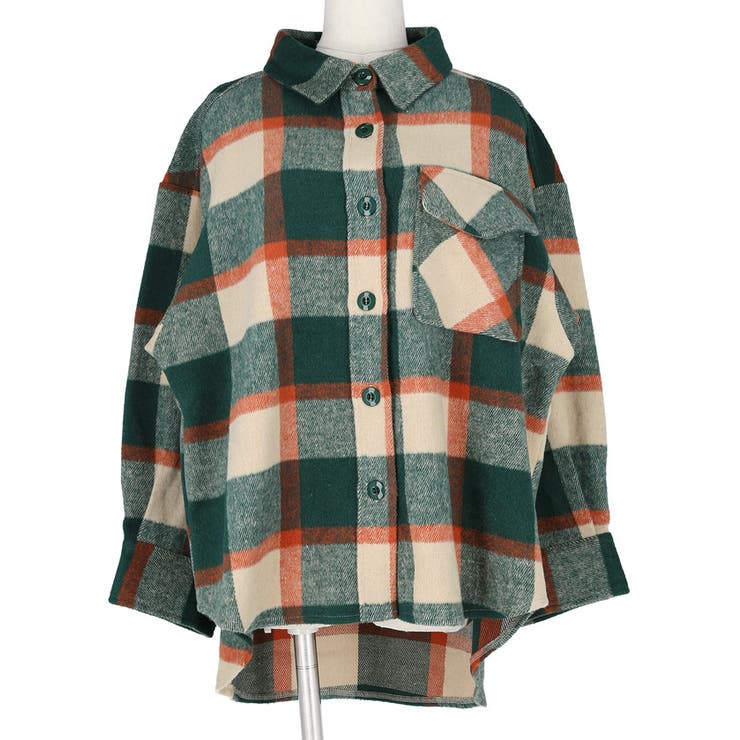 起毛チェック柄ビッグシャツ | coca | 詳細画像2 