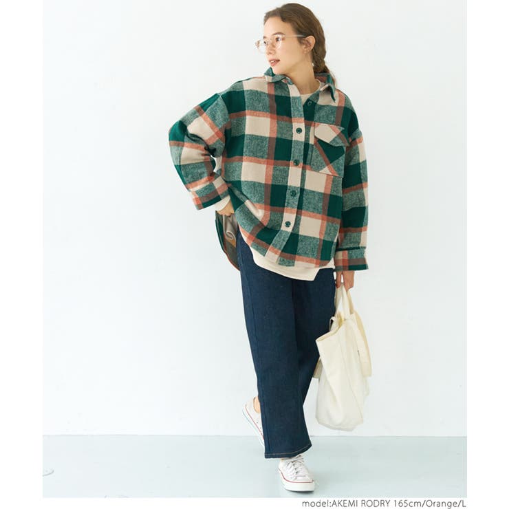 起毛チェック柄ビッグシャツ | coca | 詳細画像7 