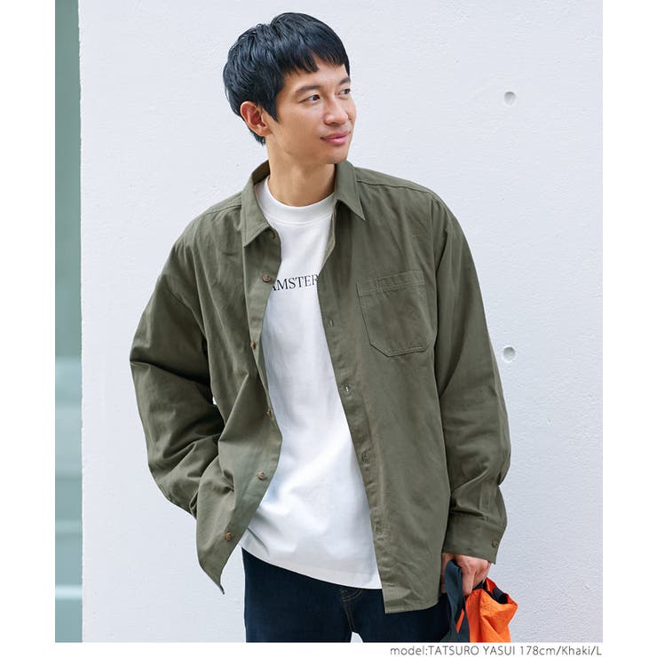 長袖 オーバーサイズド ガーメントダイ シャツ BLACK LABEL SS25