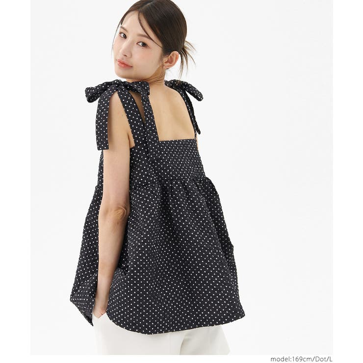 BLACK　 PEACE　NOWビスチェ肩リボン付き BLACK PEACE NOWビスチェ肩リボン付き トップス