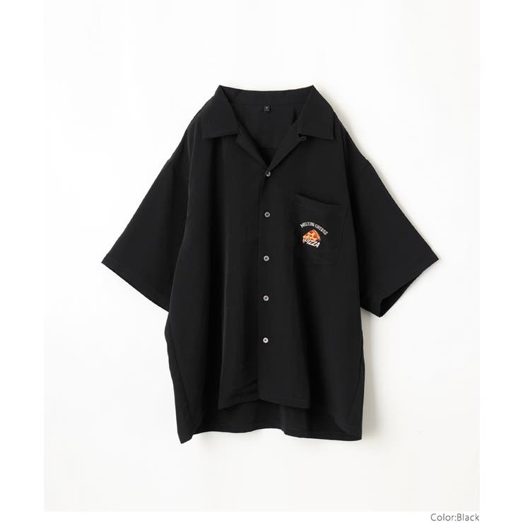 ワンポイント刺繍開襟シャツ[品番：PA000014267]｜coca（コカ