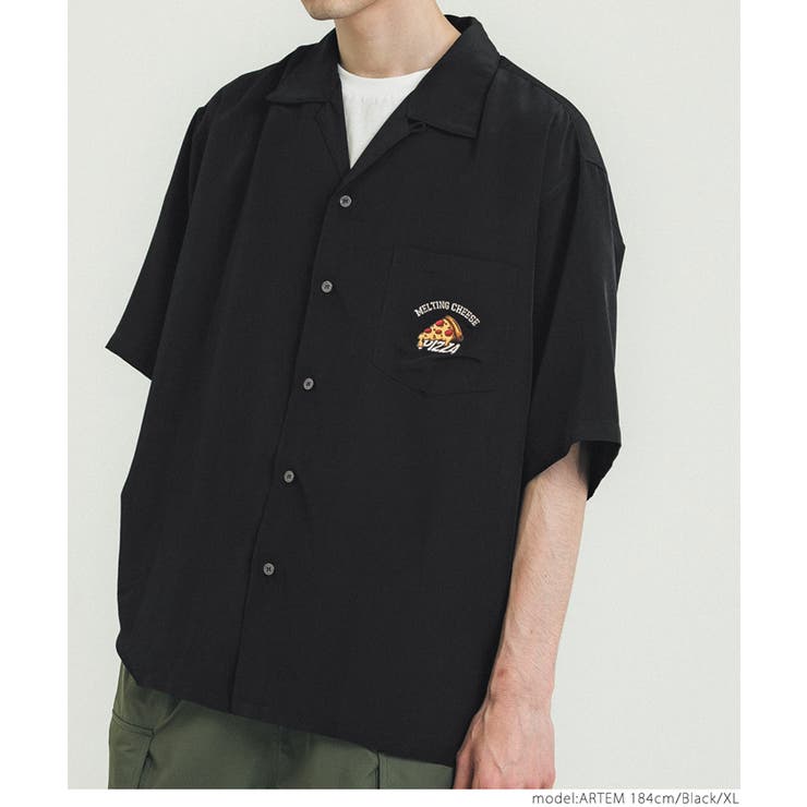 ワンポイント刺繍開襟シャツ[品番：PA000014267]｜coca（コカ