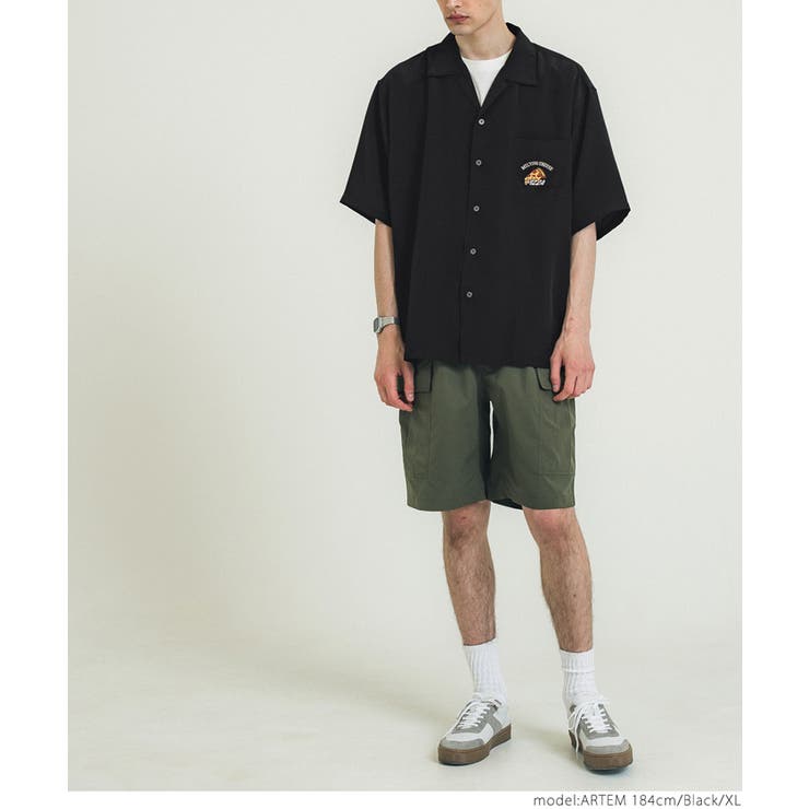 continuer de NICE CLAUP/胸元刺繍開襟シャツ｜NICE CLAUP/OLIVE