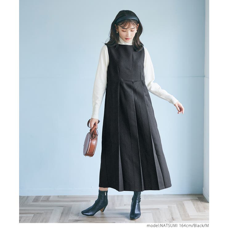 ハニカム柄タックワンピース[品番：PA000014556]｜coca（コカ）の  