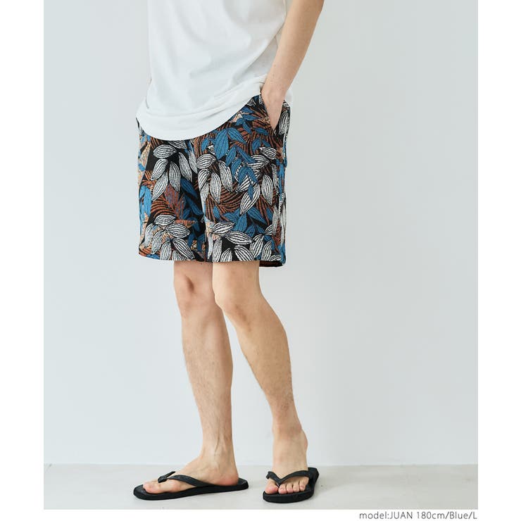 メンズゴブラン織リーフ柄ショートパンツ | coca | 詳細画像12 