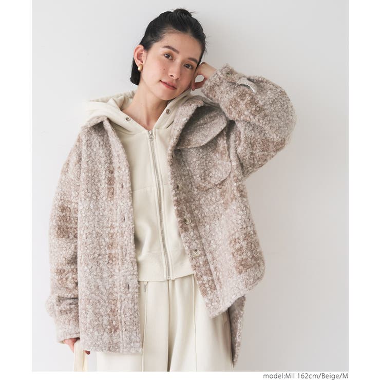 ジャケット・アウター coco チェックボアジャケット[品番：PA000016477]｜coca（コカ）の