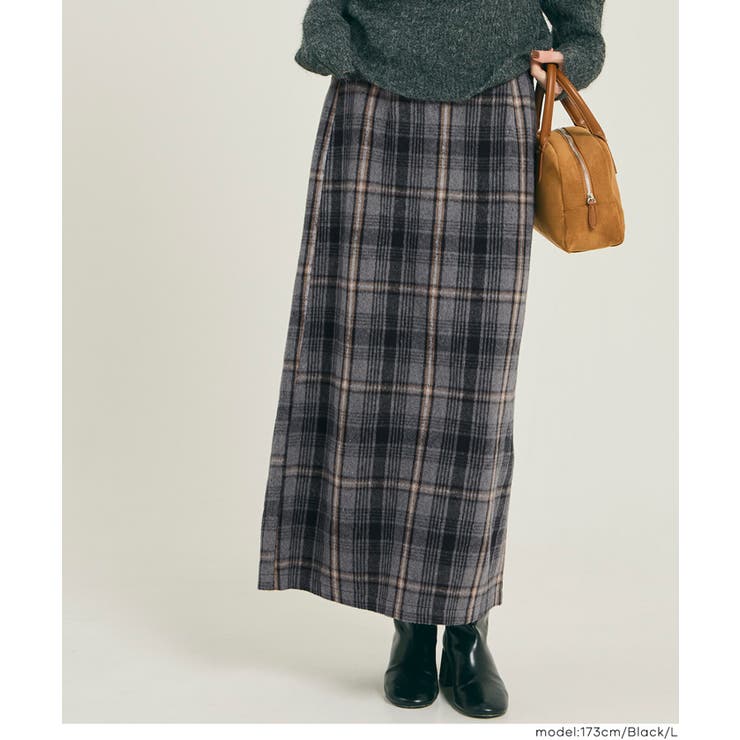 ［Black］ | バックファスナーアイラインスカート | coca