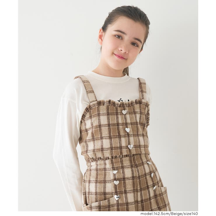 ［Beige］ | ハートボタンチェックビスチェ | coca