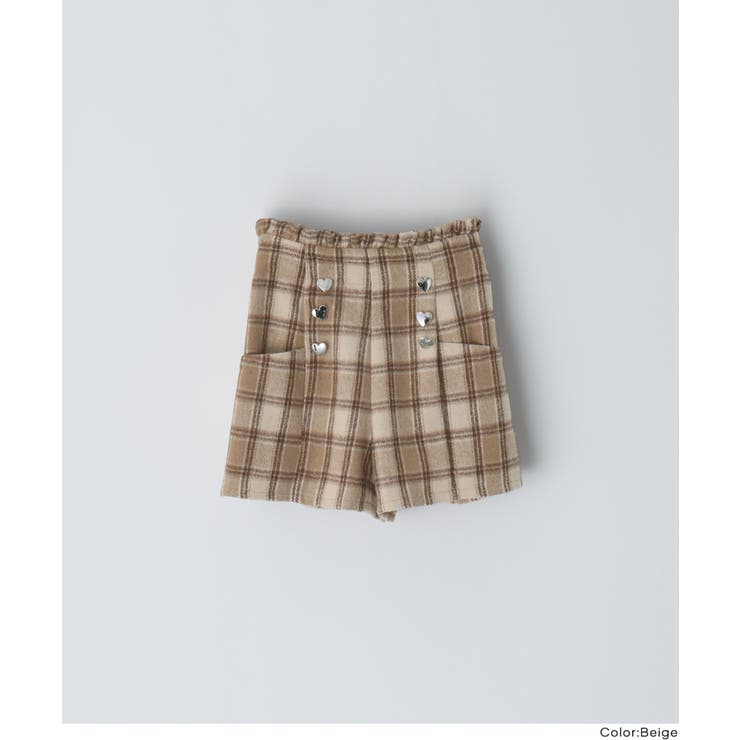 ハートボタンチェックショーパン | coca | 詳細画像16 