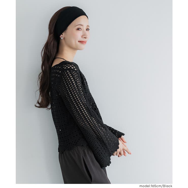 フレアスリーブクロシェニット | coca | 詳細画像14 